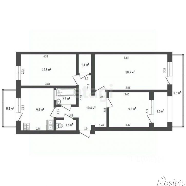 3-комн квартира бульвар Старшинова, 21,  д. 21