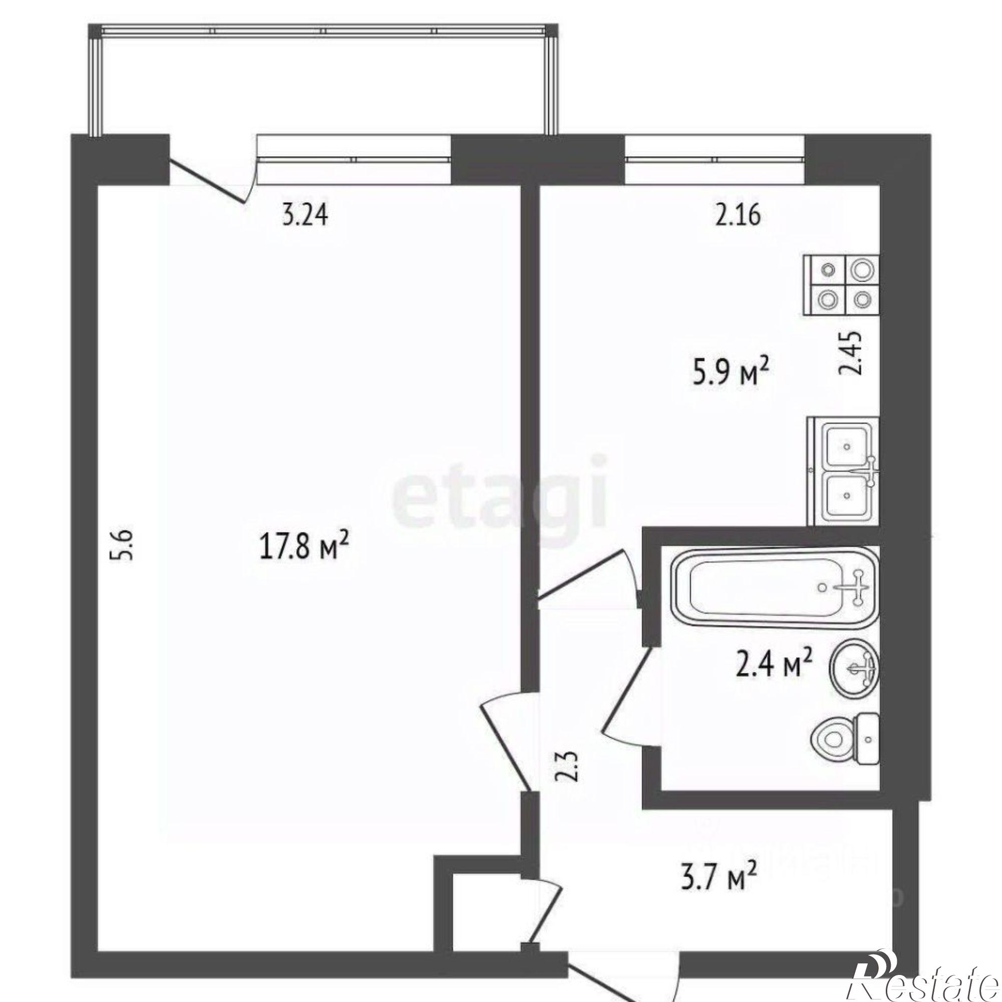 Купить квартиру за 4 400 000 рублей на ул Железнодорожная, 1