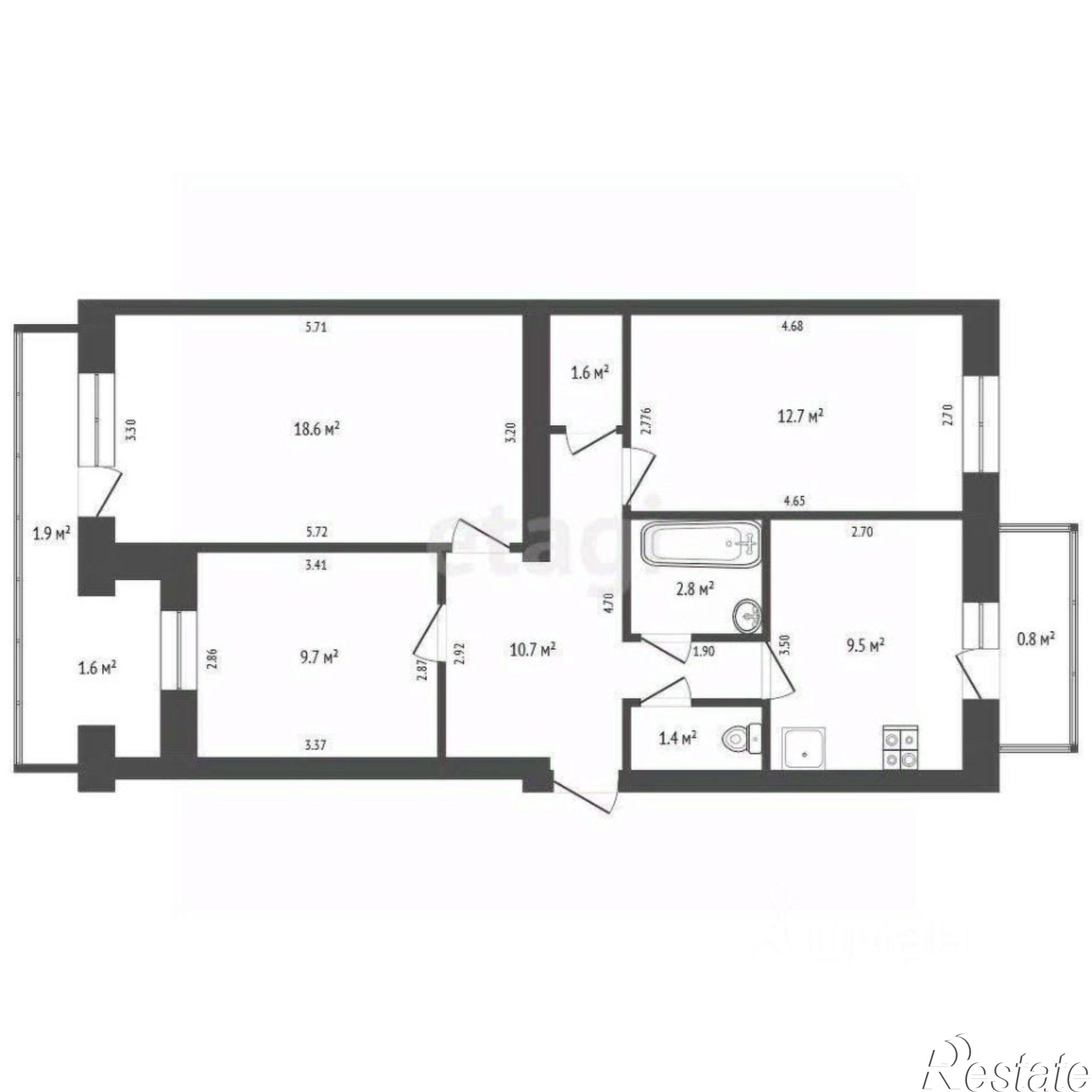 Купить квартиру за 7 900 000 рублей на улица Челнокова, 66