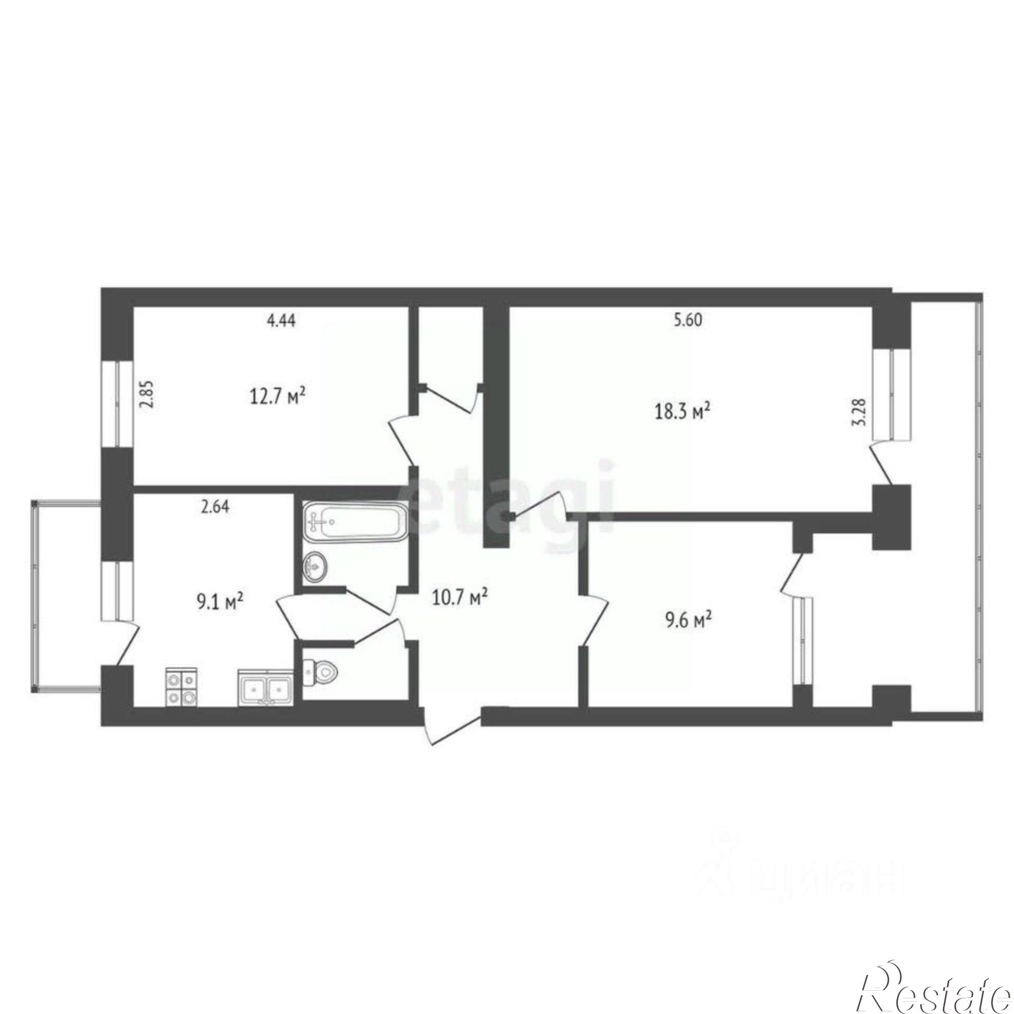 Купить квартиру за 7 850 000 рублей на ул Челнокова, 66