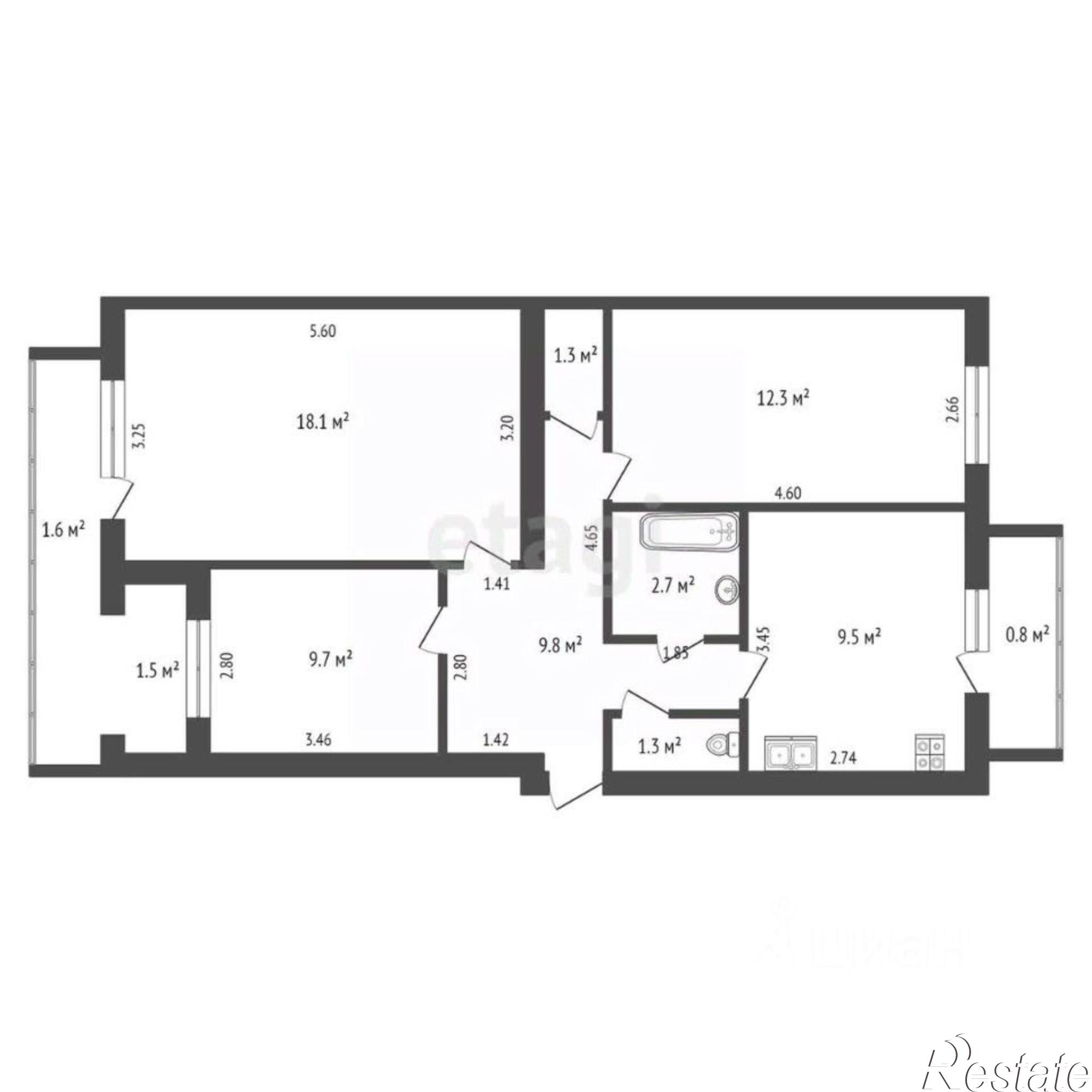 Купить квартиру за 8 375 000 рублей на ул Челнокова, 98