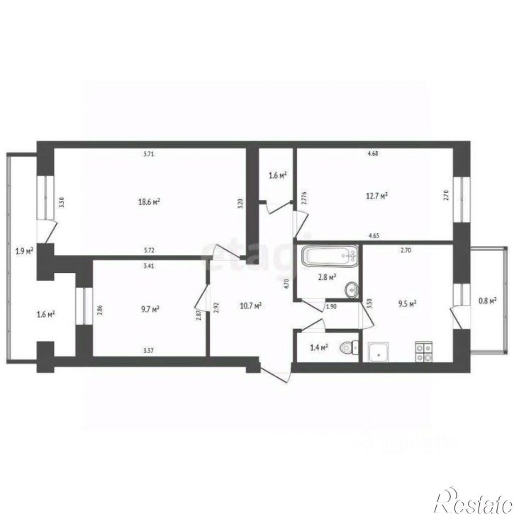 3-комн квартира улица Челнокова, 66,  д. 66