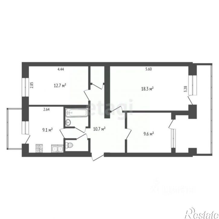 3-комн квартира ул Челнокова, 66,  д. 66