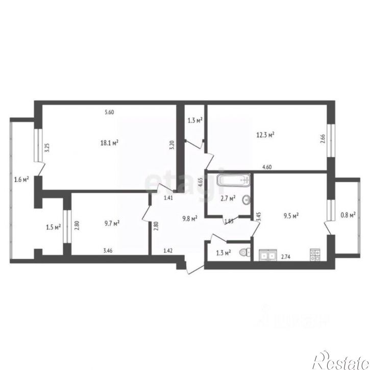 3-комн квартира ул Челнокова, 98,  д. 98