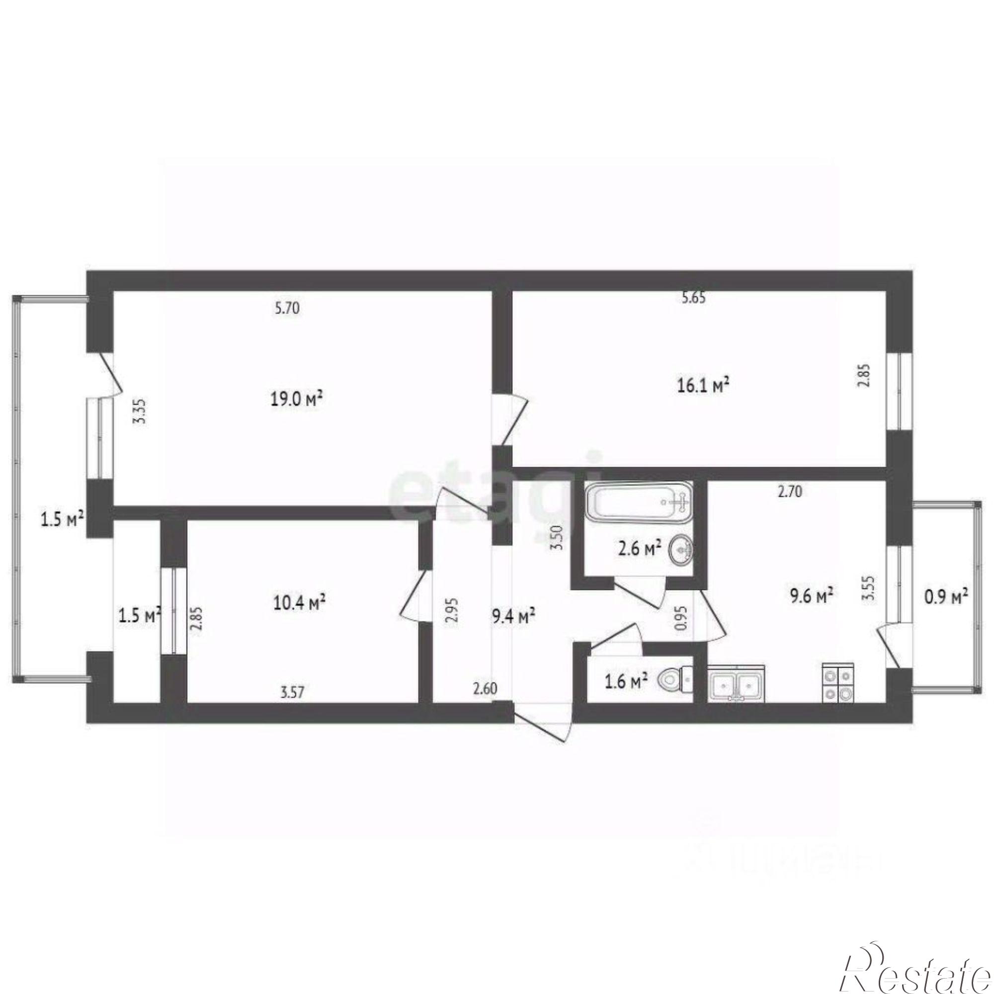 Купить квартиру за 14 300 000 рублей на улица Чкалова, 115