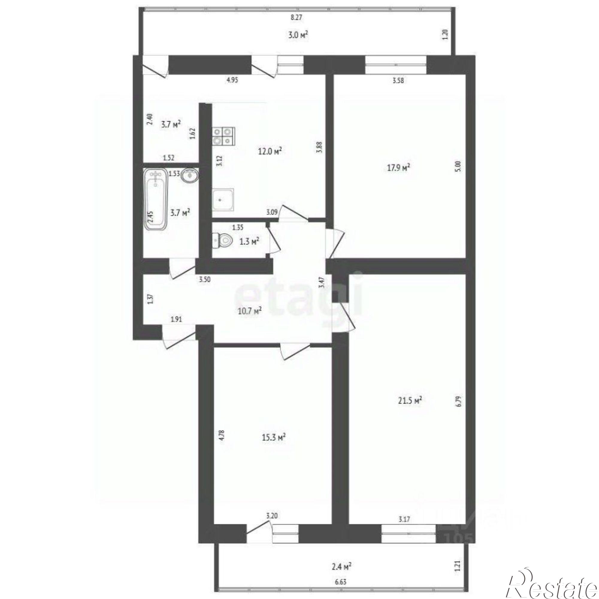 Купить квартиру за 15 300 000 рублей на улица Дружбы, 42Е