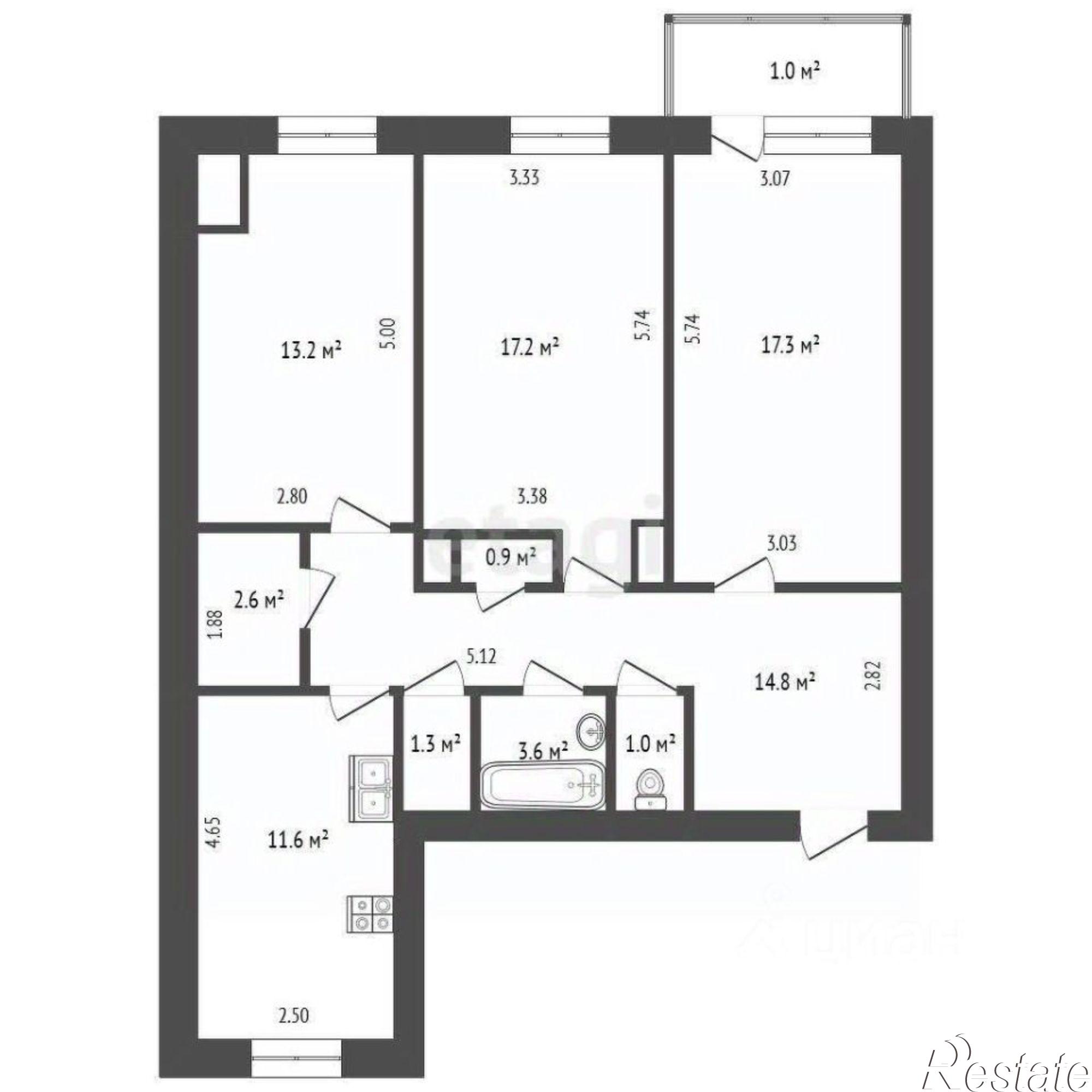 Купить квартиру за 20 000 000 рублей на ул Назукина, 1