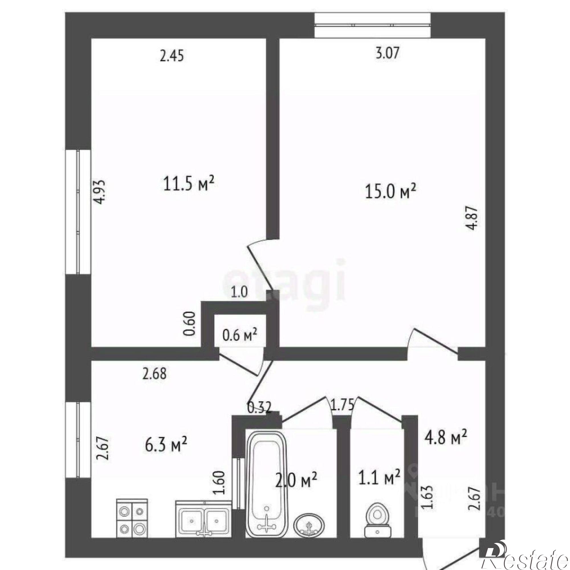Купить квартиру за 7 500 000 рублей на Тамбовский переулок, 1