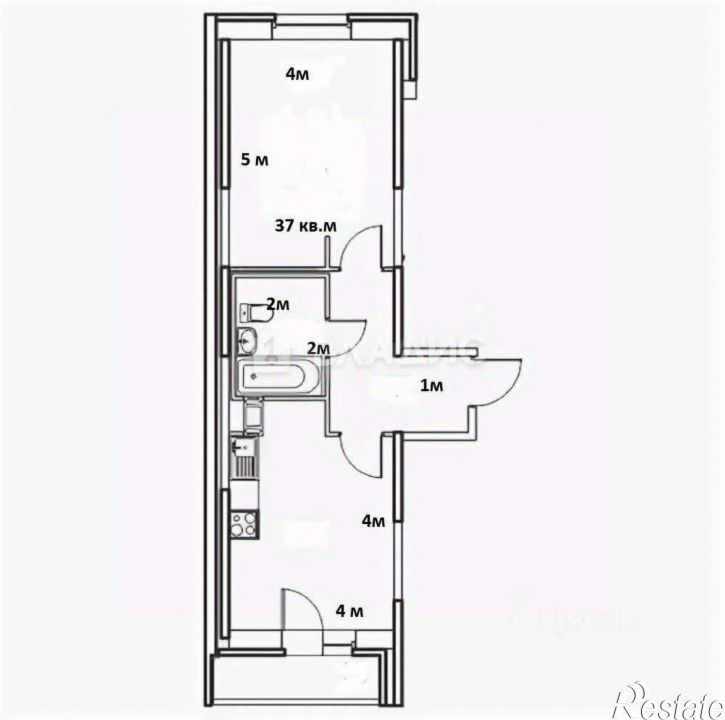 1-комн квартира ул 40 лет Победы, 1,  д. 1