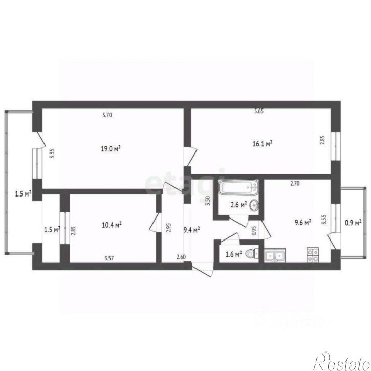 3-комн квартира улица Чкалова, 115,  д. 115