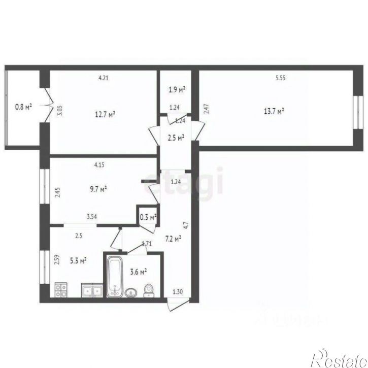 3-комн квартира улица Шевченко, 59,  д. 59