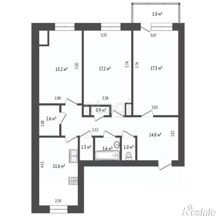 4-комн квартира ул Назукина, 1,  д. 1