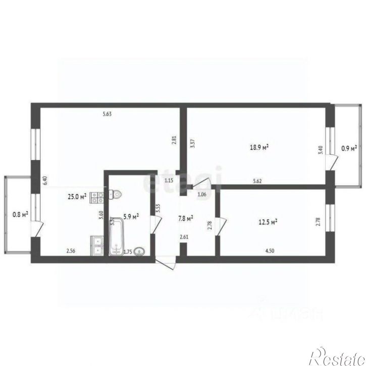 2-комн квартира Симферопольское шоссе, 24Г,  д. 24Г