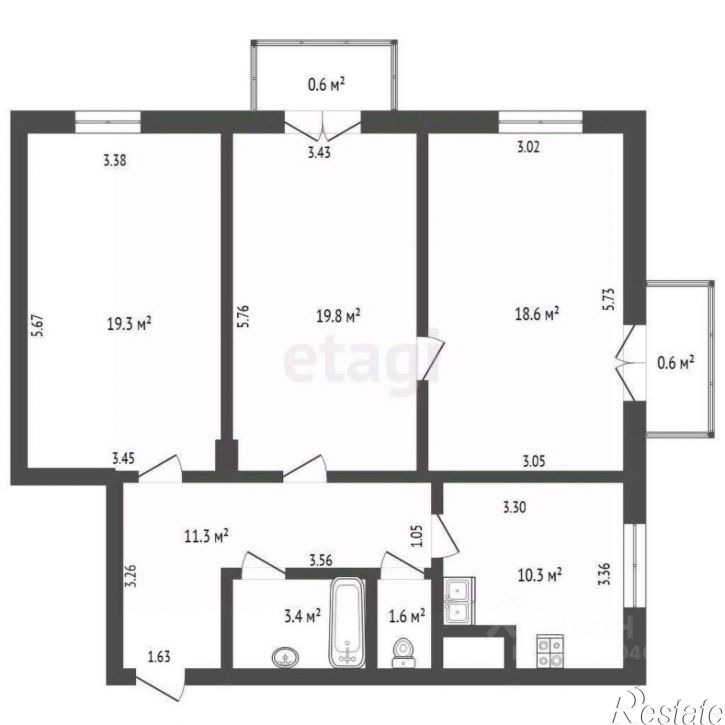 3-комн квартира Красноармейская улица, 21,  д. 21