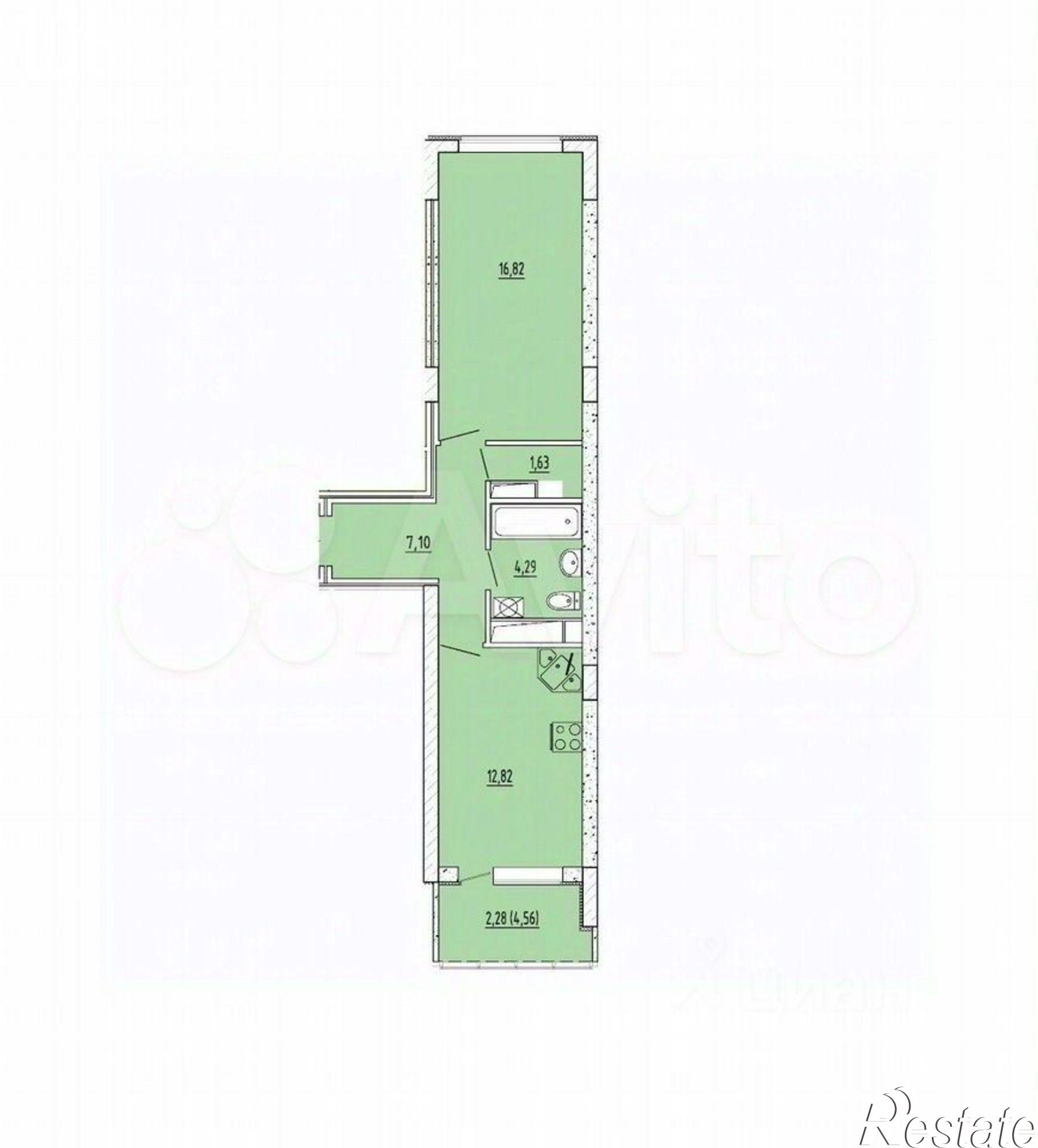 Купить квартиру за 9 459 310 рублей на Грина улица, 43