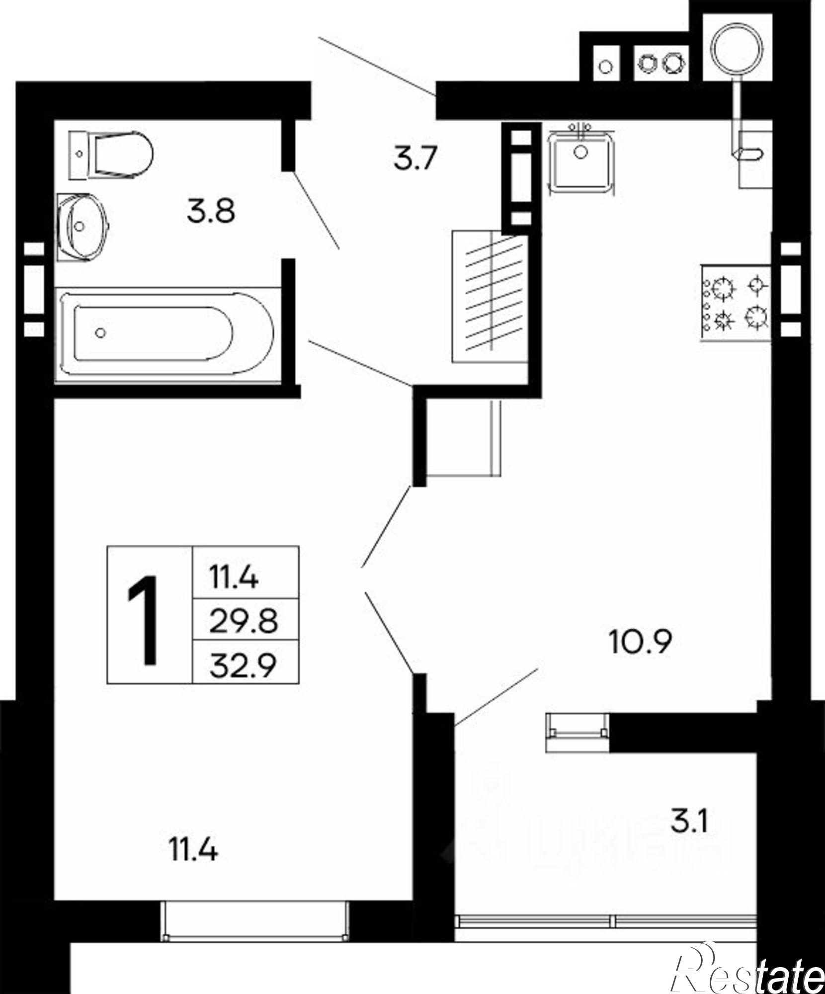 Купить квартиру за 5 823 300 рублей на Симферопольское шоссе, 46а