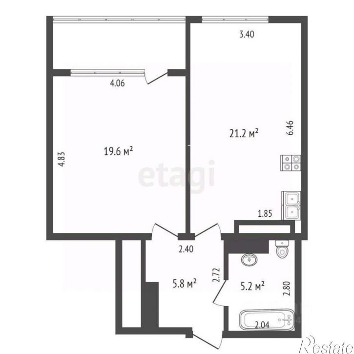 2-комн квартира Черноморская набережная, 1В,  д. 1В