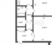 2-комн, 61кв м, этаж 3/3 улица Горького, 4