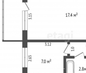 1-комн, 32кв м, этаж 2/5 ул Боевая, 7
