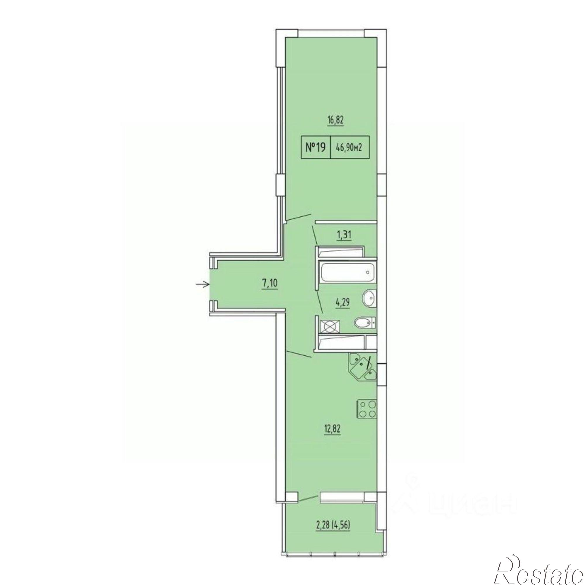 Купить квартиру за 8 450 000 рублей на ул Софиевская, 1