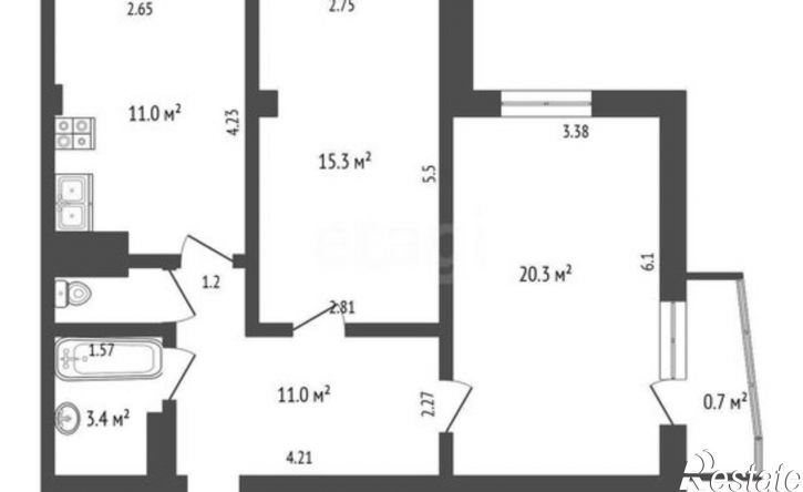 2-комн квартира Симферопольское шоссе, 24Е,  д. 24Е