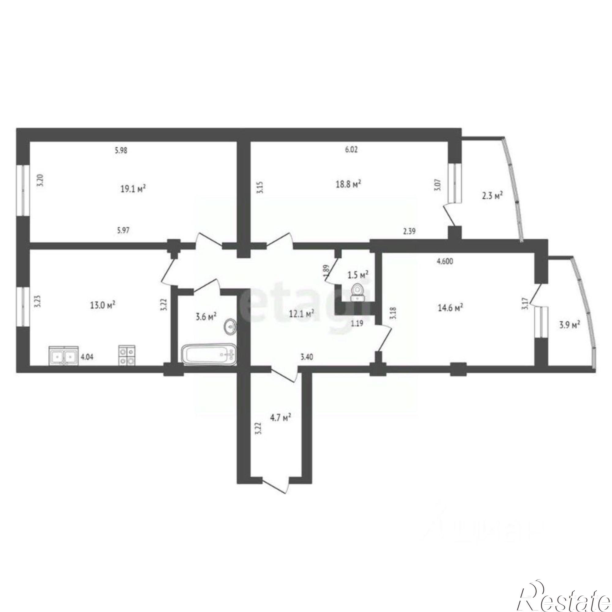 Купить квартиру за 8 900 000 рублей на Крымская улица, 86