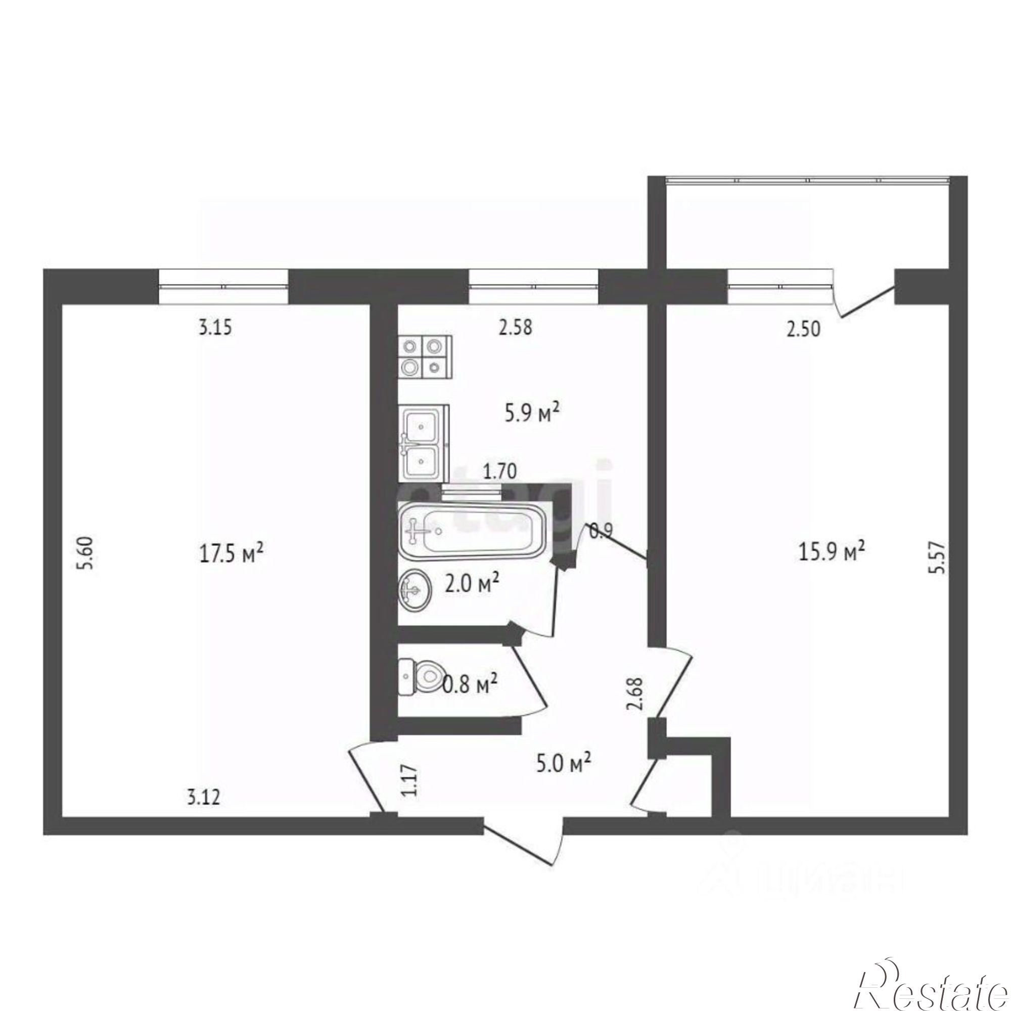 Купить квартиру за 7 400 000 рублей на ул Анюнаса, 4