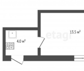 1-комн, 18кв м, этаж 1/1 улица Десантников, 7Б