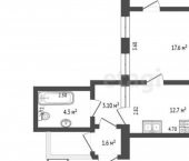 2-комн, 50кв м, этаж 2/2 улица Чехова, 68