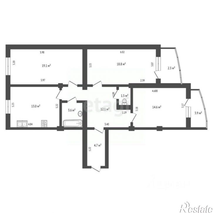 3-комн квартира Крымская улица, 86,  д. 86