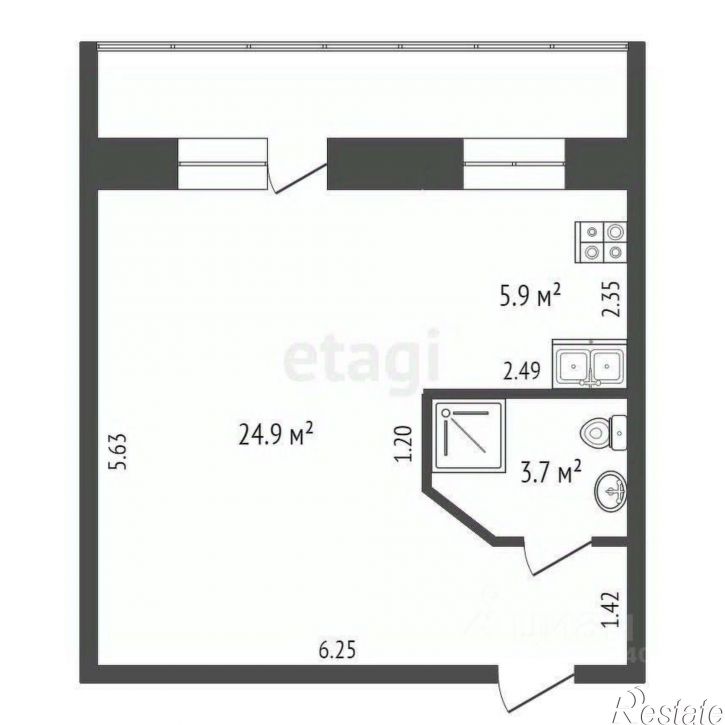 1-комн квартира ул А.Никитина, 34,  д. 34