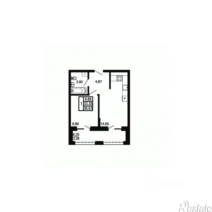 1-комн квартира в новом доме городской округ Феодосия