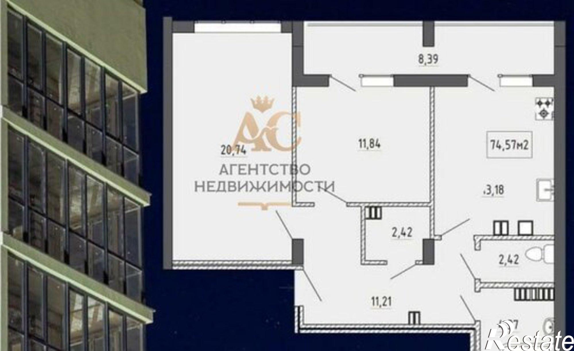 Купить квартиру за 11 400 000 рублей на улица Грина, 43