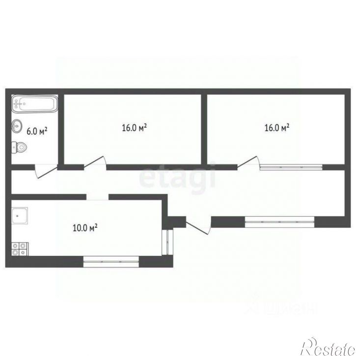 2-комн квартира ул Чехова, 14,  д. 14