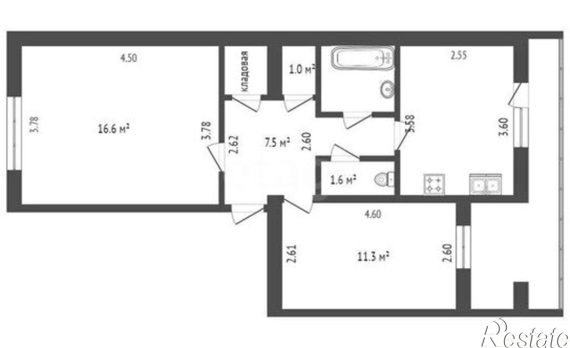 Купить квартиру за 6 900 000 рублей на ул Челнокова, 74