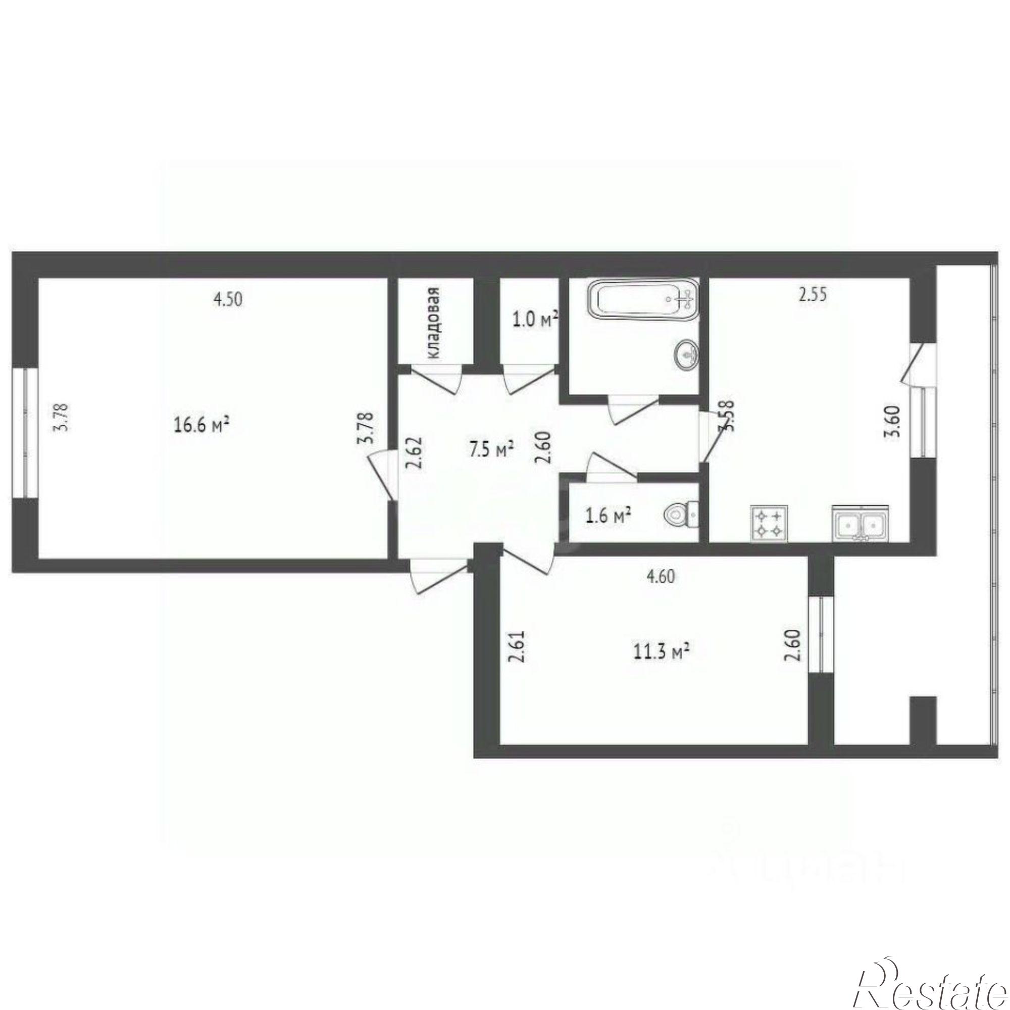 Купить квартиру за 6 900 000 рублей на ул Челнокова, 74