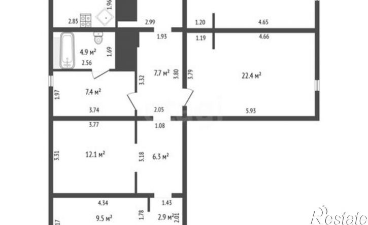 2-комн квартира Адмиральский бульвар, 7Д/7Е,  д. 7Д/7Е