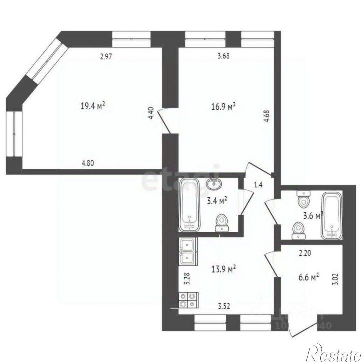 2-комн квартира ул Пушкина, 3,  д. 3