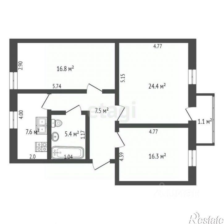 3-комн квартира Геологическая улица, 10,  д. 10