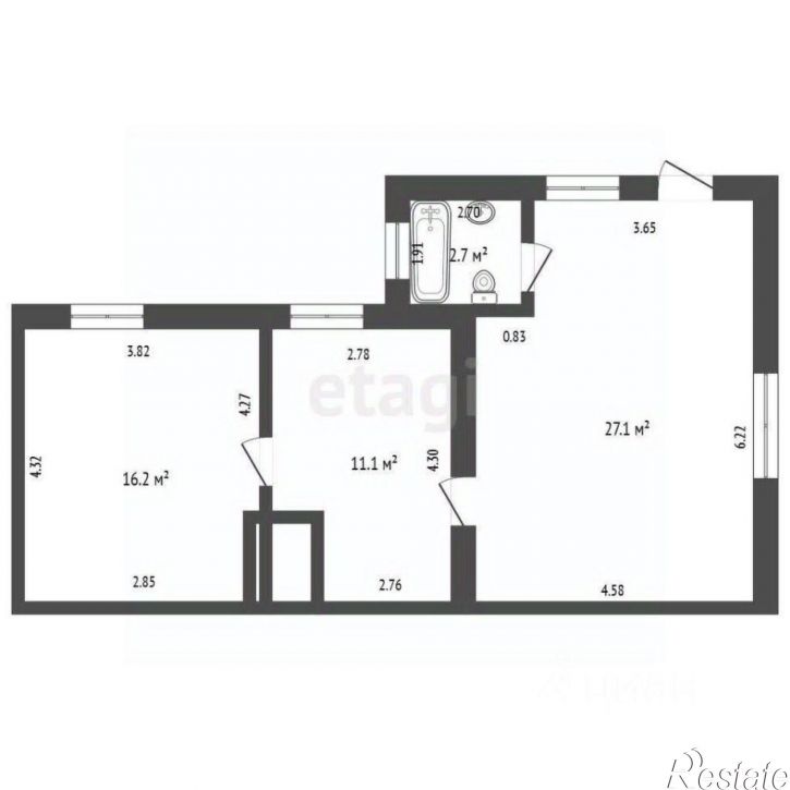 2-комн квартира Черноморская наб, 30,  д. 30