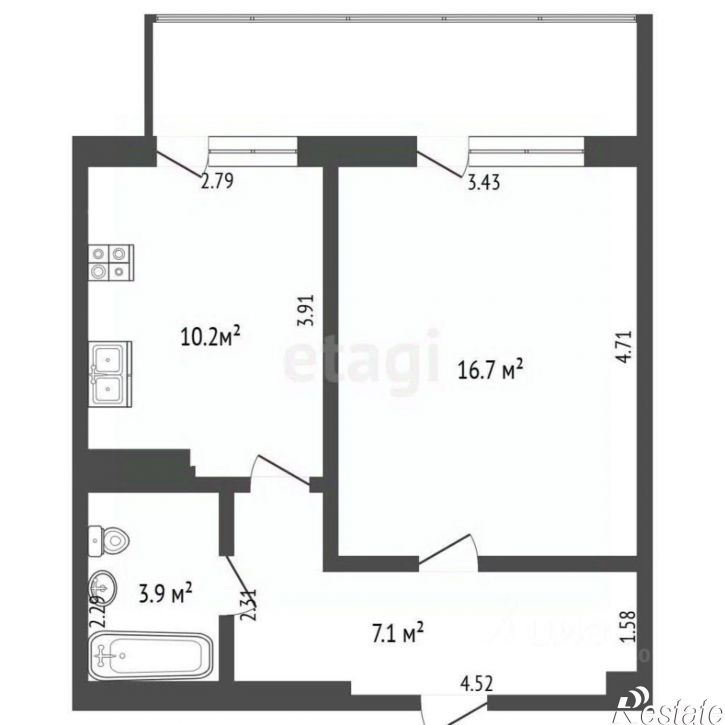 1-комн квартира ул 56-го Гвардейского десантно-штурмового полка, 6,  д. 6