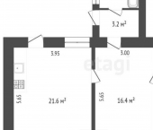 3-комн, 55кв м, этаж 1/1 улица Десантников, 7Б