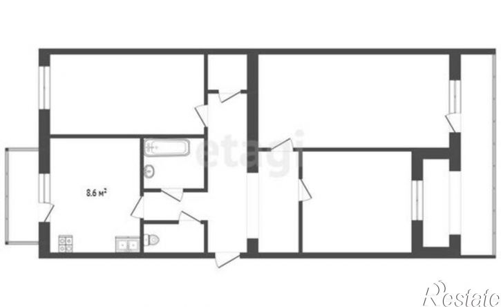 3-комн квартира Строительная улица, 11,  д. 11