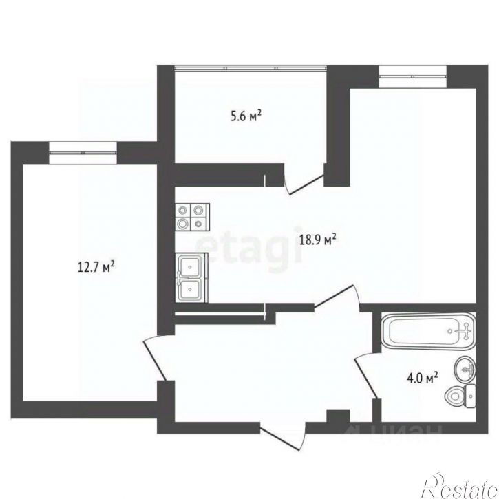 1-комн квартира Симферопольское шоссе, 52,  д. 52