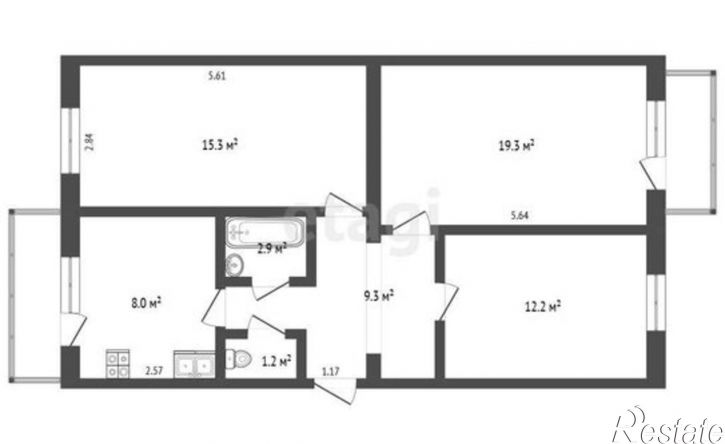 3-комн квартира Симферопольское шоссе, 24В,  д. 24В
