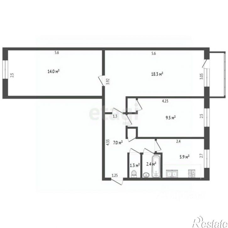 3-комн квартира улица Степаняна, 57,  д. 57