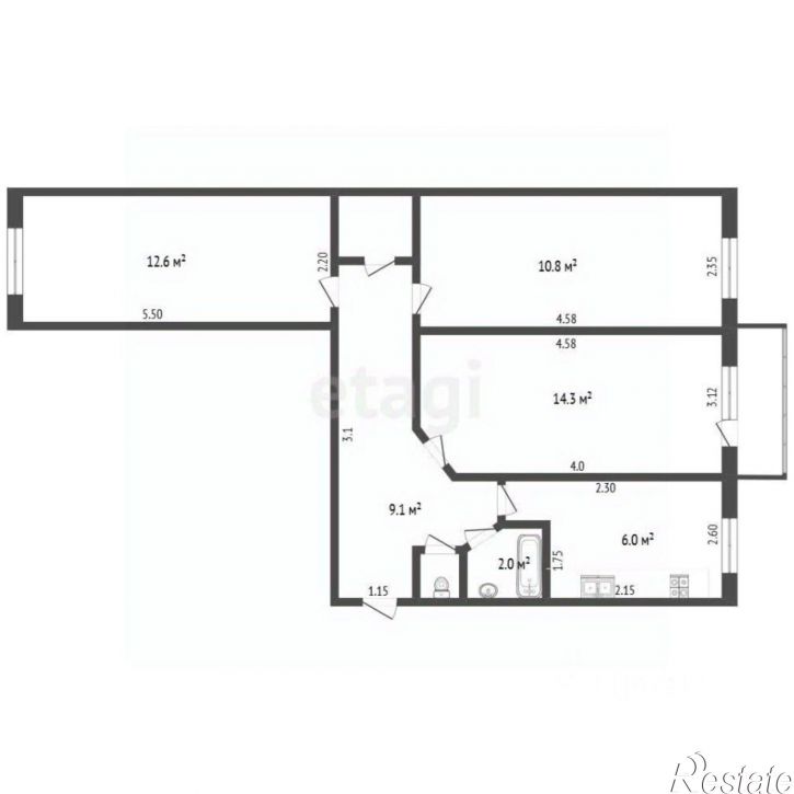 3-комн квартира Симферопольское шоссе, 31,  д. 31