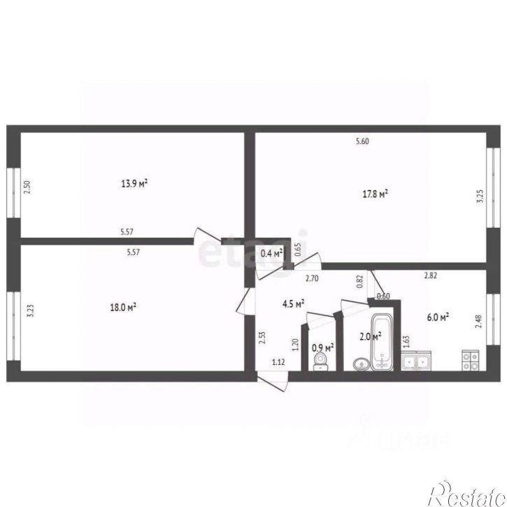 3-комн квартира бульвар Старшинова, 12,  д. 12