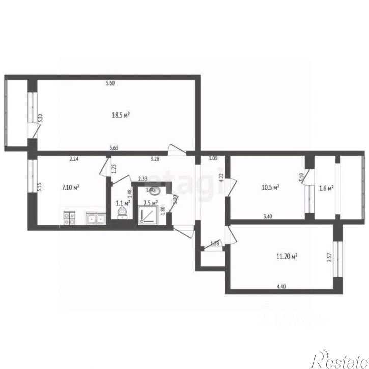 3-комн квартира Симферопольское шоссе, 29,  д. 29