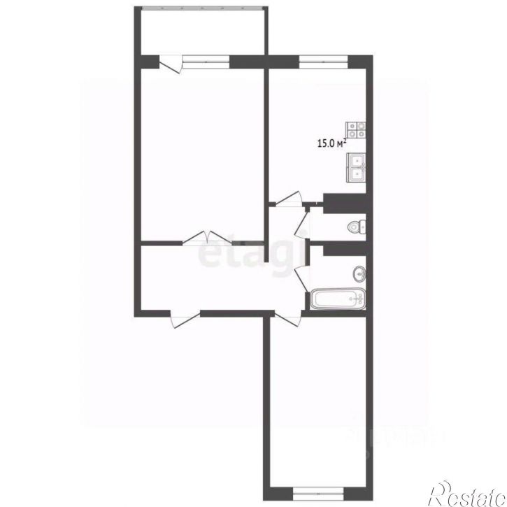 2-комн квартира Симферопольское шоссе, 9,  д. 9